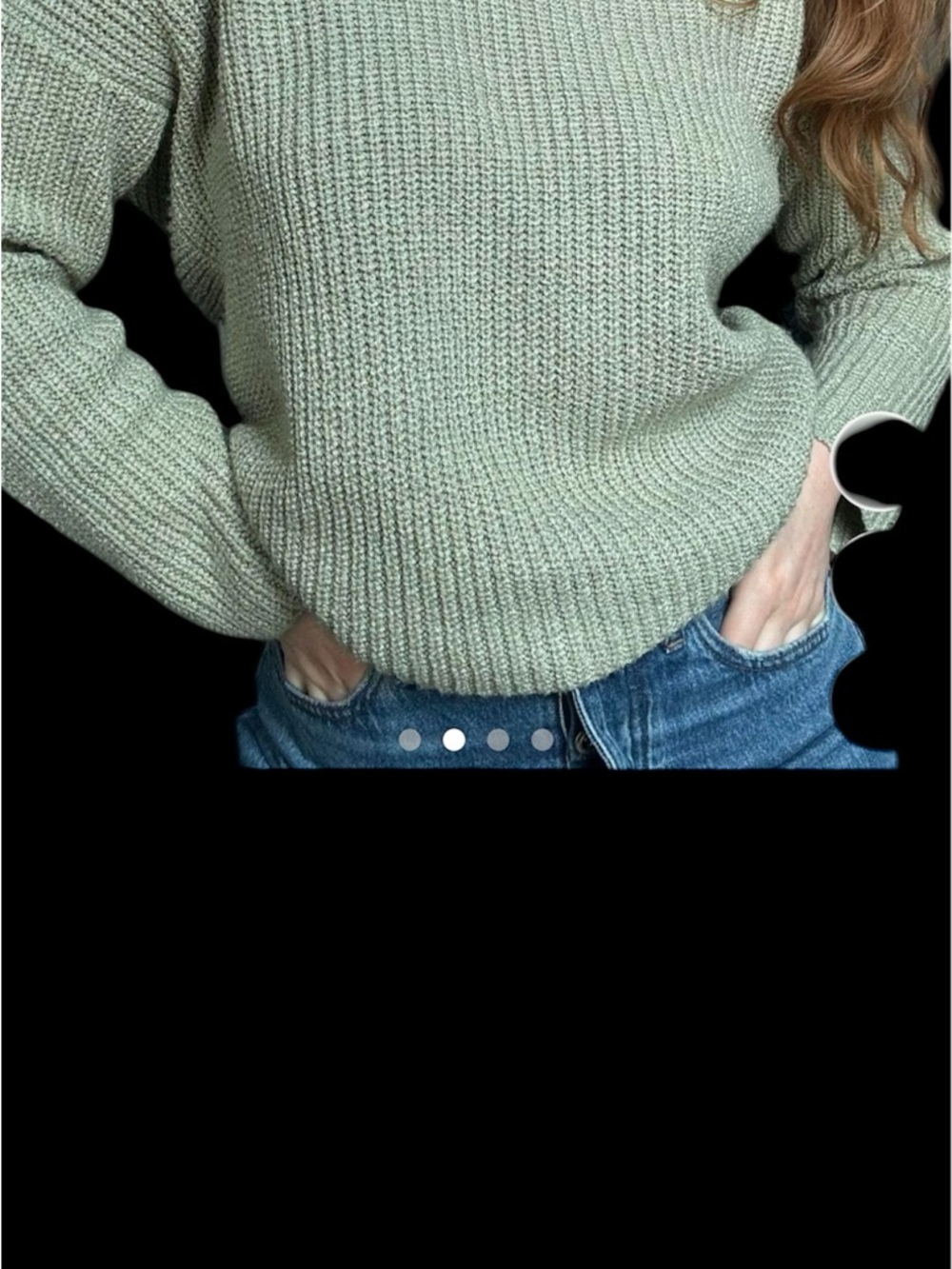 Astr Sage Green Textured Crewneck Sweater
